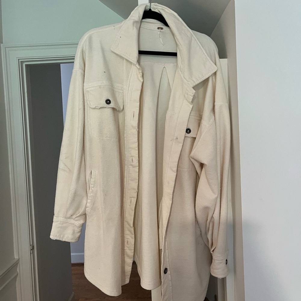 Free People Cream Oversized Jacket